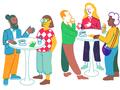 Illustration zu Gesprächssituation während der Fachtagung