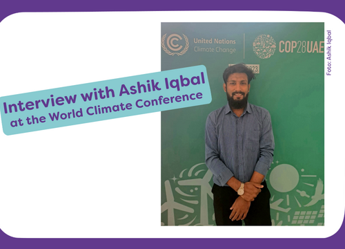 Picture of Ashik Igbal at the World Climate Conference