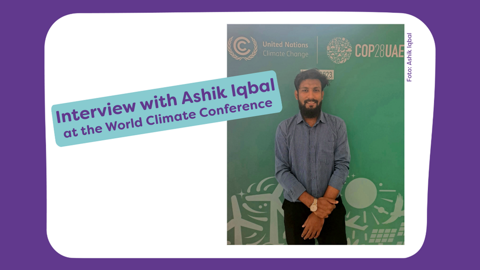 Picture of Ashik Igbal at the World Climate Conference