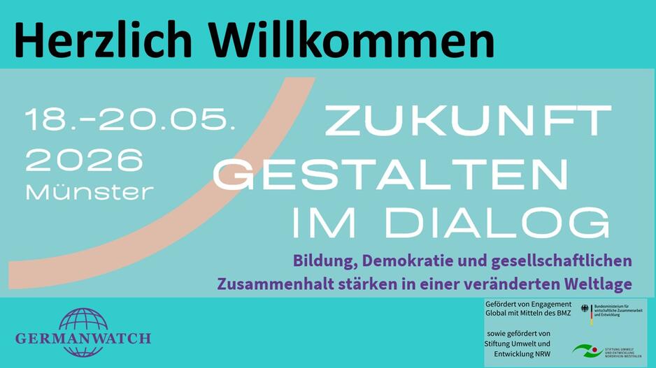 Startfolie Konferenz: Zukunft gestalten im Dialog, 18.-20. Mai 2026, Münster