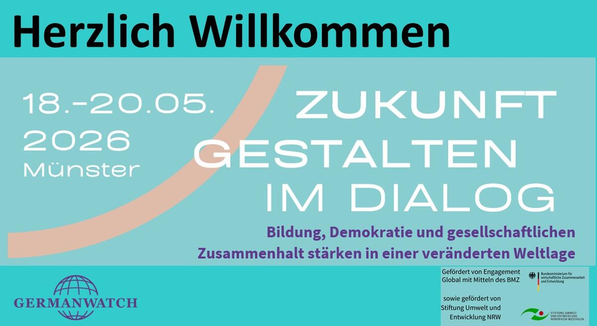 Startfolie Konferenz: Zukunft gestalten im Dialog, 18.-20. Mai 2026, Münster